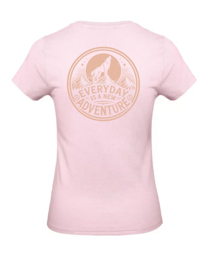 Everyday Is A New Adventure Dames T-Shirt - Power Edition  (Roségouden & Roze logo's)