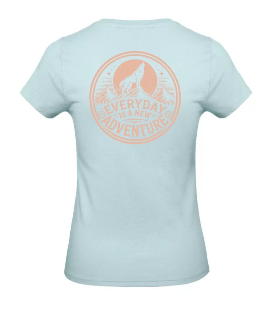 Everyday Is A New Adventure Dames T-Shirt - Power Edition  (Roségouden & Roze logo's)