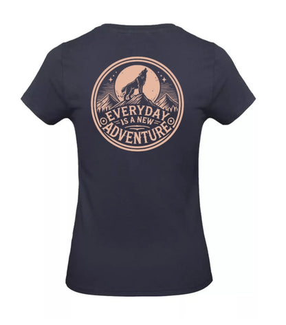 Everyday Is A New Adventure Dames T-Shirt - Power Edition  (Roségouden & Roze logo's)