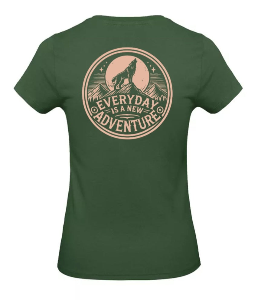 Everyday Is A New Adventure Dames T-Shirt - Power Edition  (Roségouden & Roze logo's)