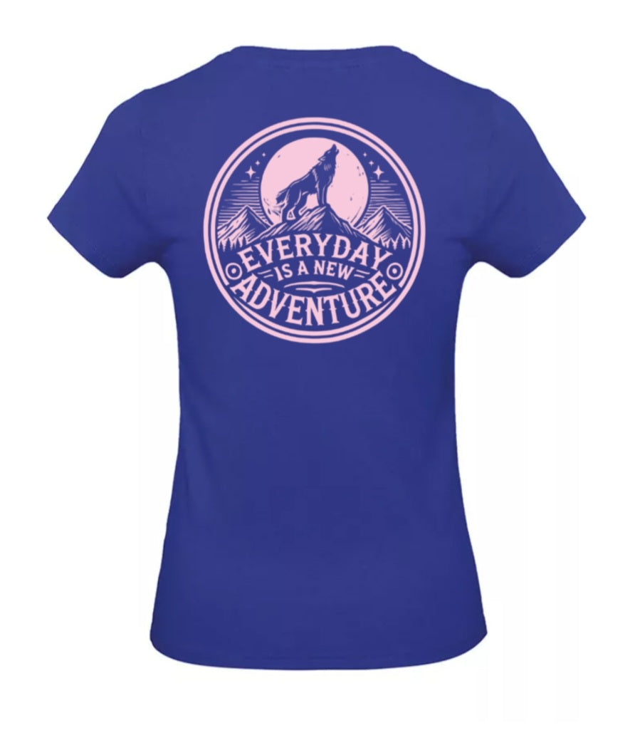 Everyday Is A New Adventure Dames T-Shirt - Power Edition  (Roségouden & Roze logo's)