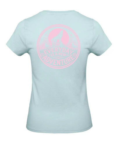 Everyday Is A New Adventure Dames T-Shirt - Power Edition  (Roségouden & Roze logo's)