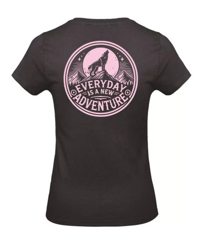 Everyday Is A New Adventure Dames T-Shirt - Power Edition  (Roségouden & Roze logo's)