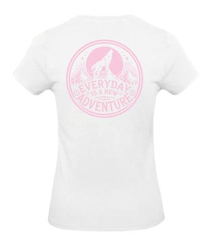 Everyday Is A New Adventure Dames T-Shirt - Power Edition  (Roségouden & Roze logo's)