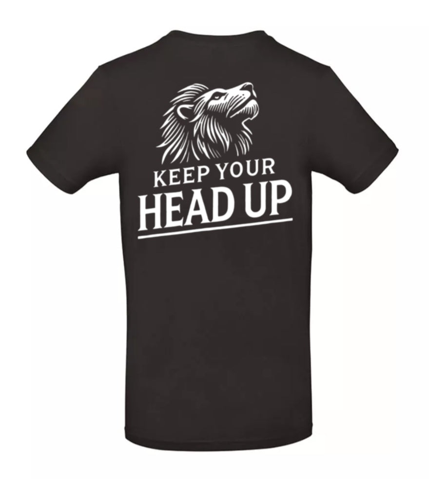 Keep Your Head Up Heren T-Shirt - Classic Edition (Witte & Zwarte logo)