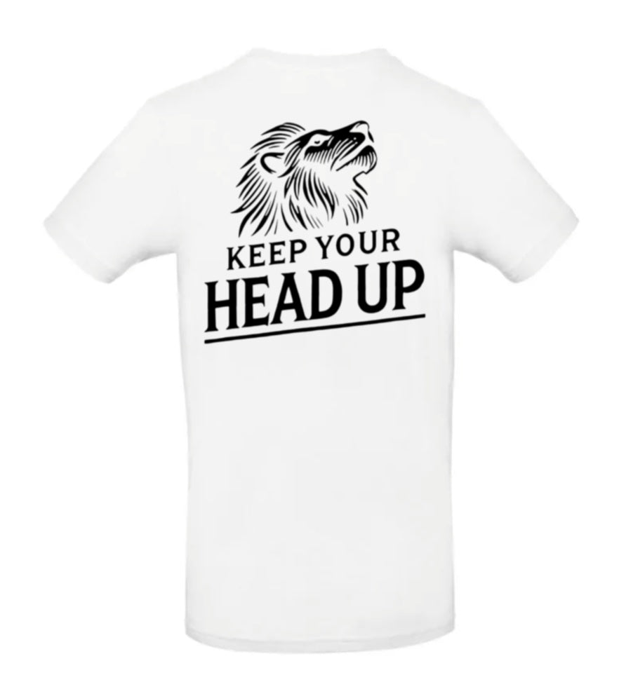 Keep Your Head Up Heren T-Shirt - Classic Edition (Witte & Zwarte logo)