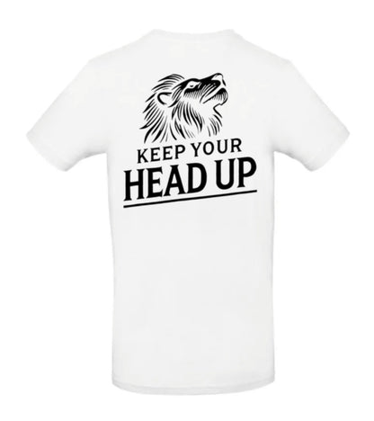 Keep Your Head Up Heren T-Shirt - Classic Edition (Witte & Zwarte logo)