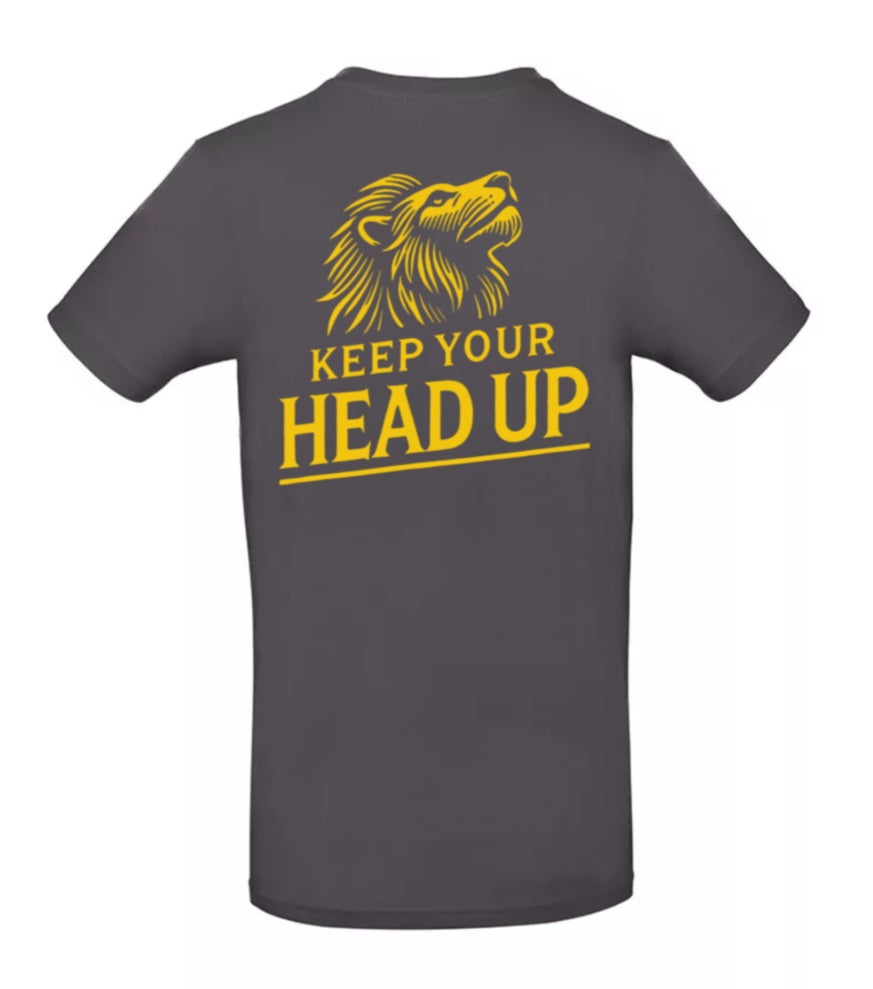 Keep Your Head Up Heren T-Shirt - Power Edition  (Gouden logo's)