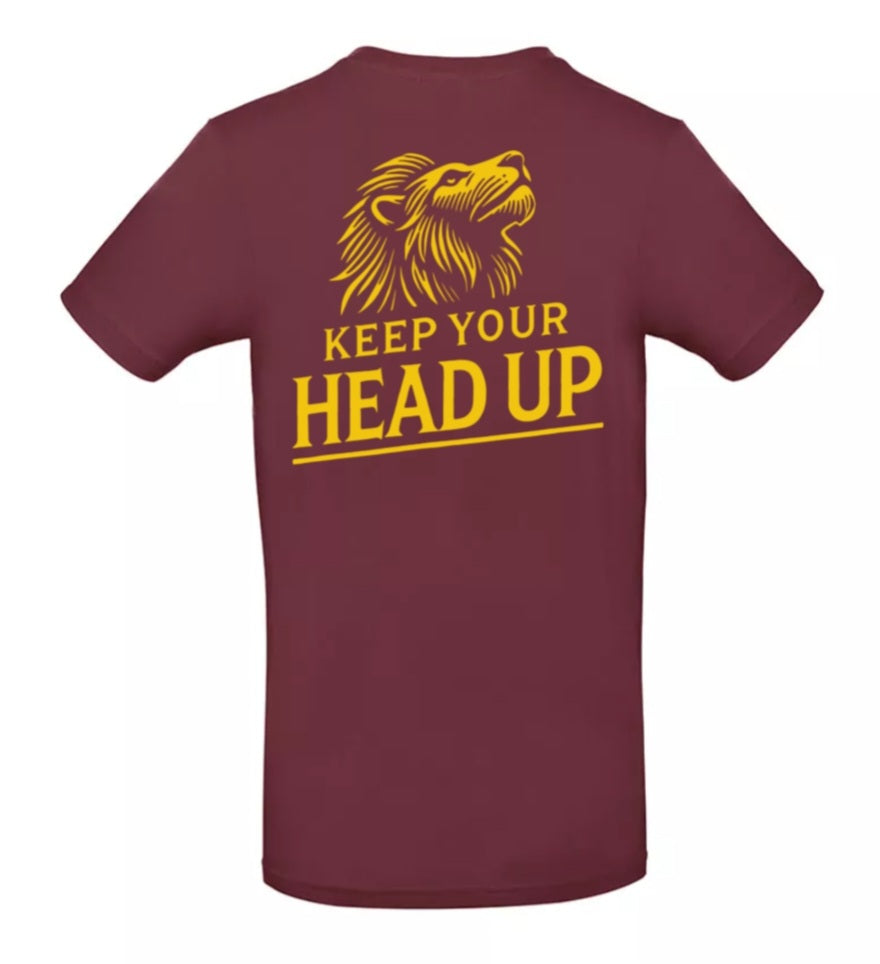 Keep Your Head Up Heren T-Shirt - Power Edition  (Gouden logo's)