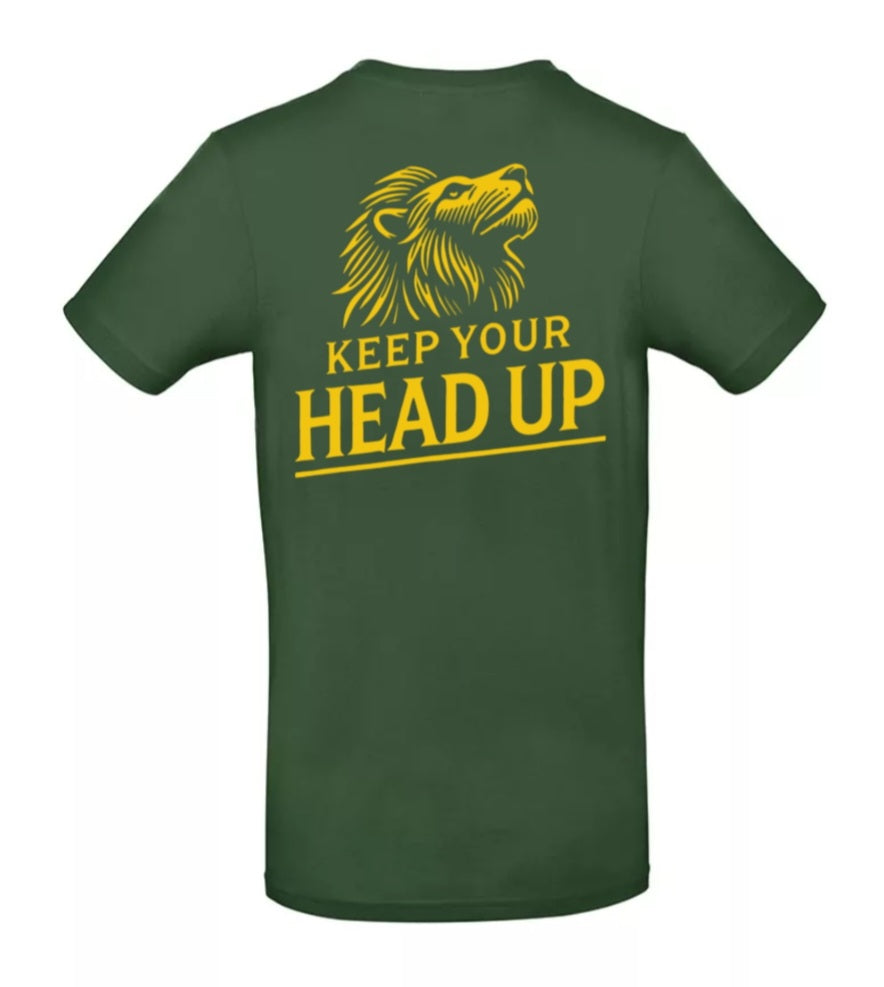 Keep Your Head Up Heren T-Shirt - Power Edition  (Gouden logo's)