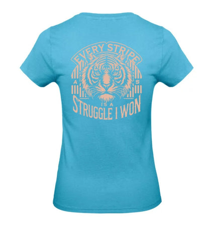 Earned Stripes Dames T-Shirt - Power Edition  (Roségouden & Roze logo's)