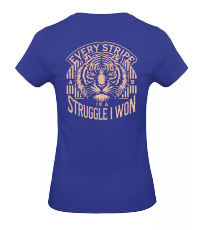 Earned Stripes Dames T-Shirt - Power Edition  (Roségouden & Roze logo's)