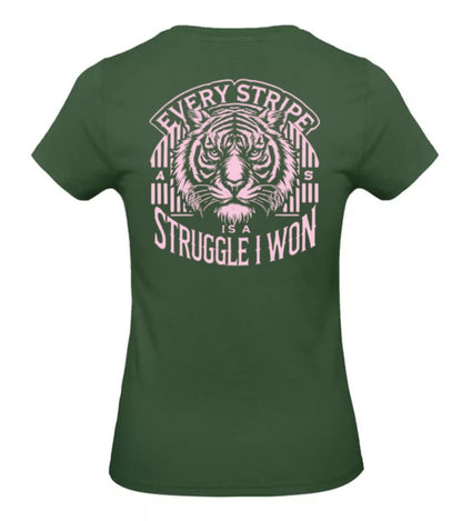 Earned Stripes Dames T-Shirt - Power Edition  (Roségouden & Roze logo's)