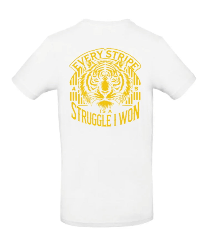 Earned Stripes Heren T-Shirt - Power Edition  (Goud/Witte & Gouden Logo's)