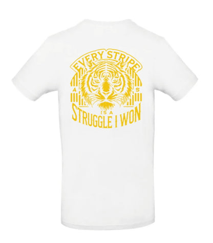 Earned Stripes Heren T-Shirt - Power Edition  (Goud/Witte & Gouden Logo's)