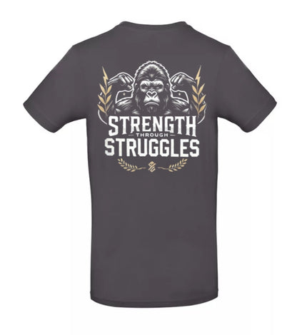 Strength Through Struggles Heren T-Shirt - Power Edition  (Goud/Witte & Gouden logo's