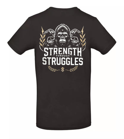 Strength Through Struggles Heren T-Shirt - Power Edition  (Goud/Witte & Gouden logo's
