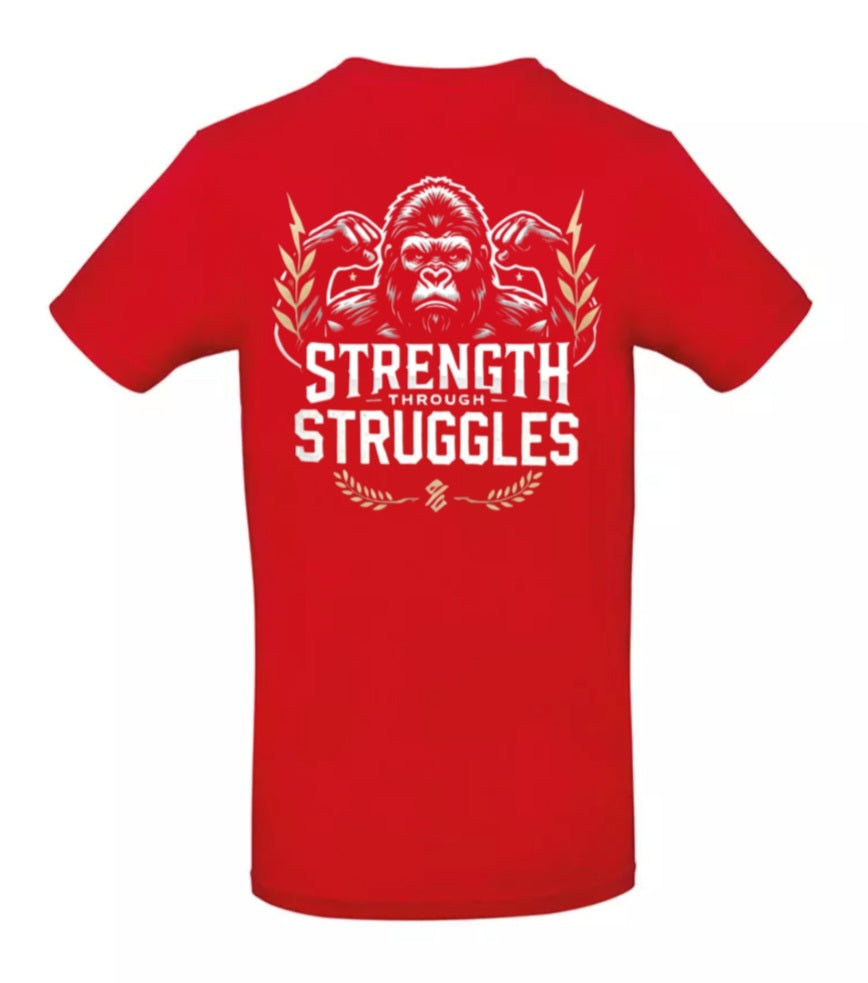 Strength Through Struggles Heren T-Shirt - Power Edition  (Goud/Witte & Gouden logo's