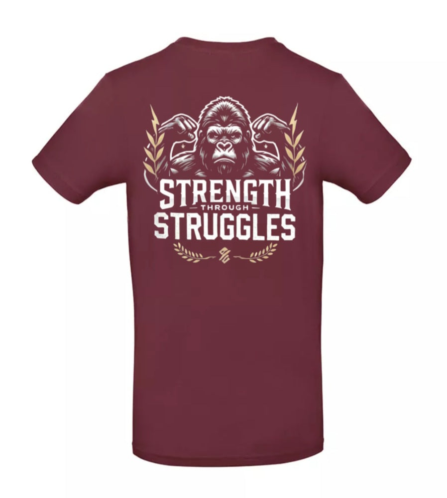 Strength Through Struggles Heren T-Shirt - Power Edition  (Goud/Witte & Gouden logo's