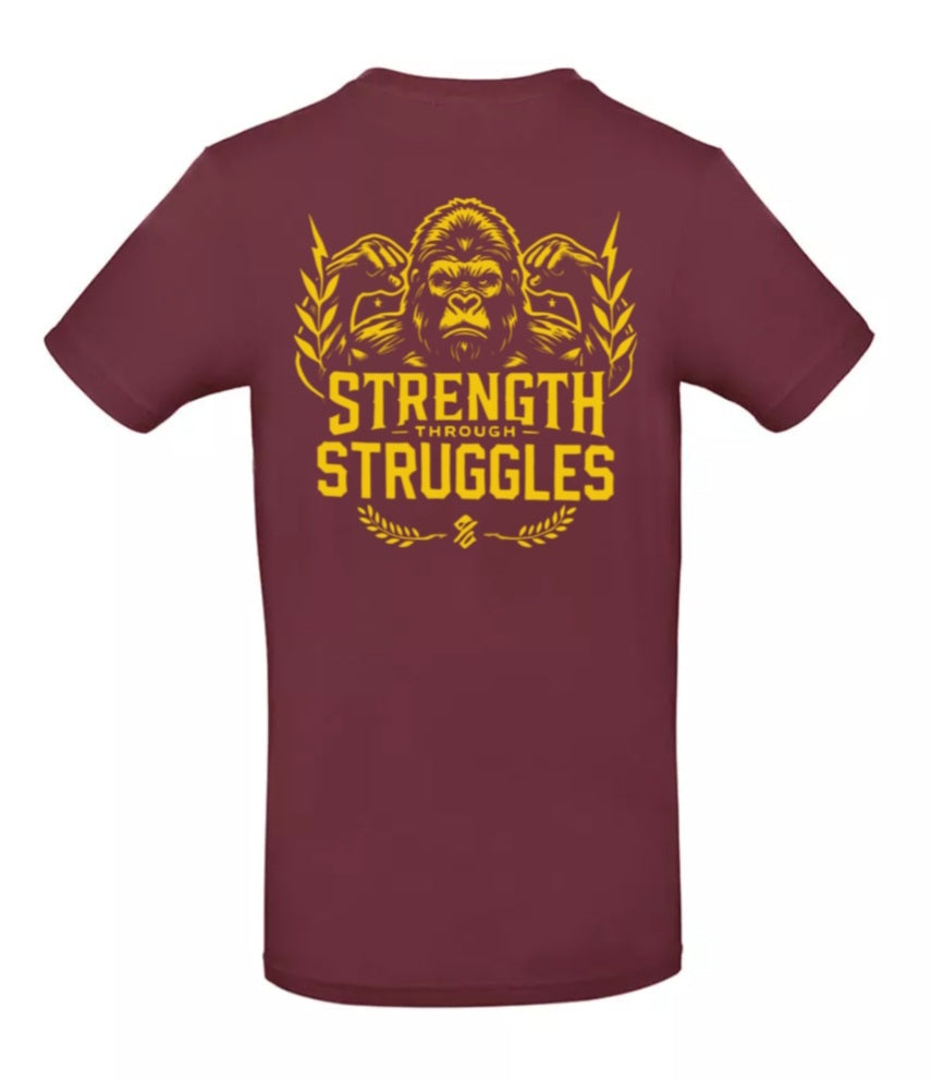 Strength Through Struggles Heren T-Shirt - Power Edition  (Goud/Witte & Gouden logo's
