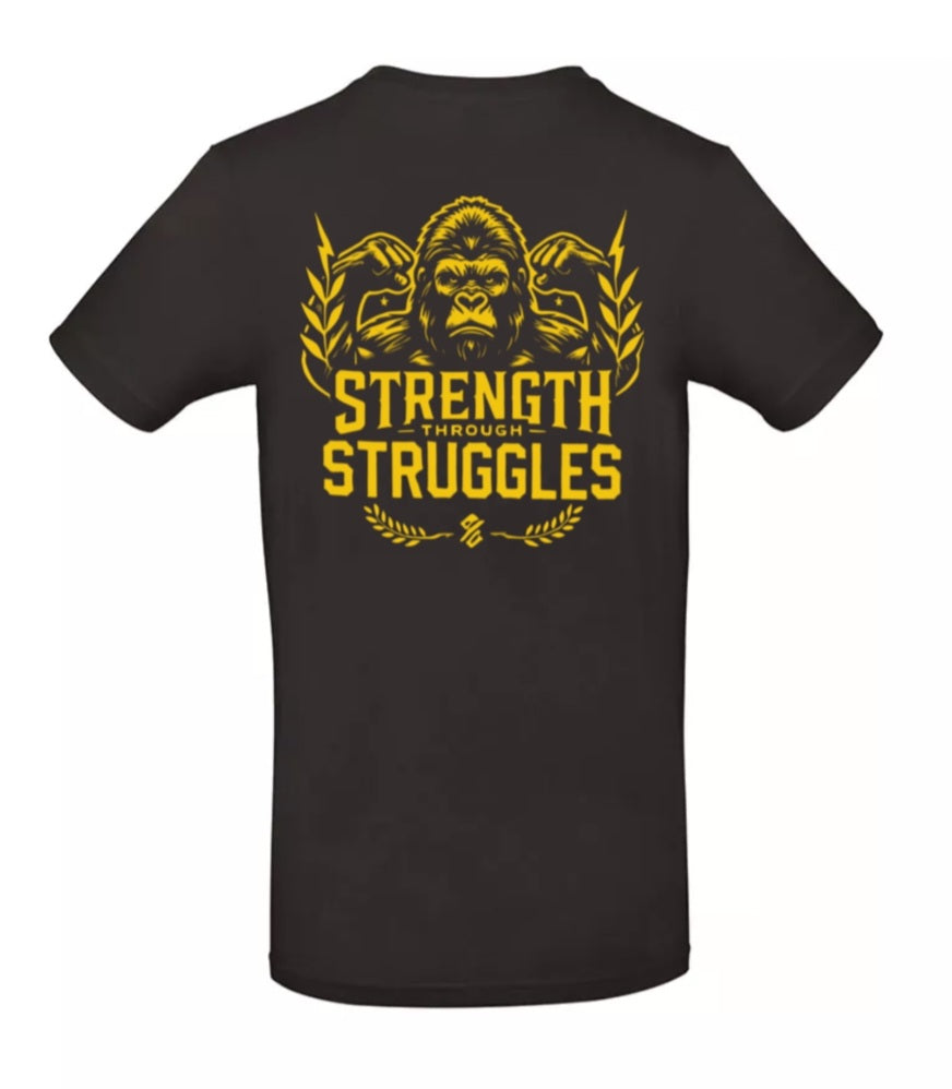 Strength Through Struggles Heren T-Shirt - Power Edition  (Goud/Witte & Gouden logo's