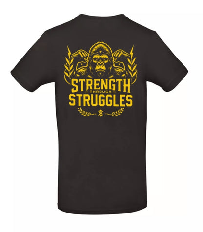 Strength Through Struggles Heren T-Shirt - Power Edition  (Goud/Witte & Gouden logo's