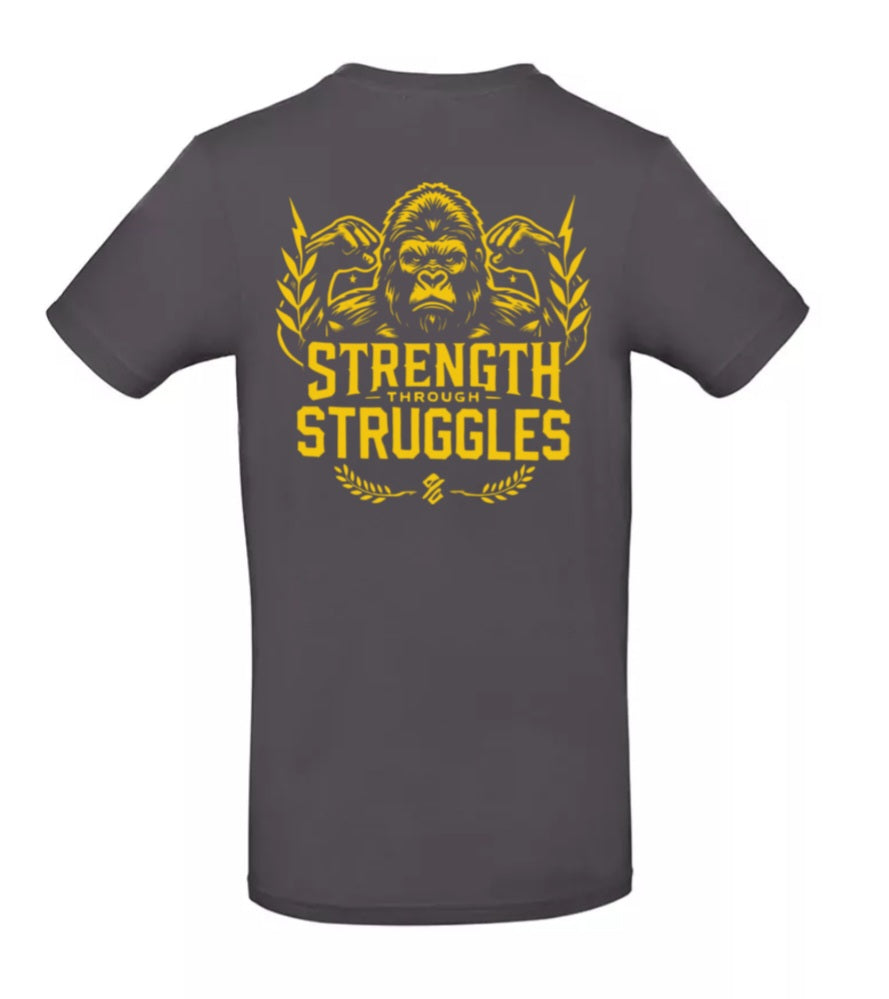 Strength Through Struggles Heren T-Shirt - Power Edition  (Goud/Witte & Gouden logo's