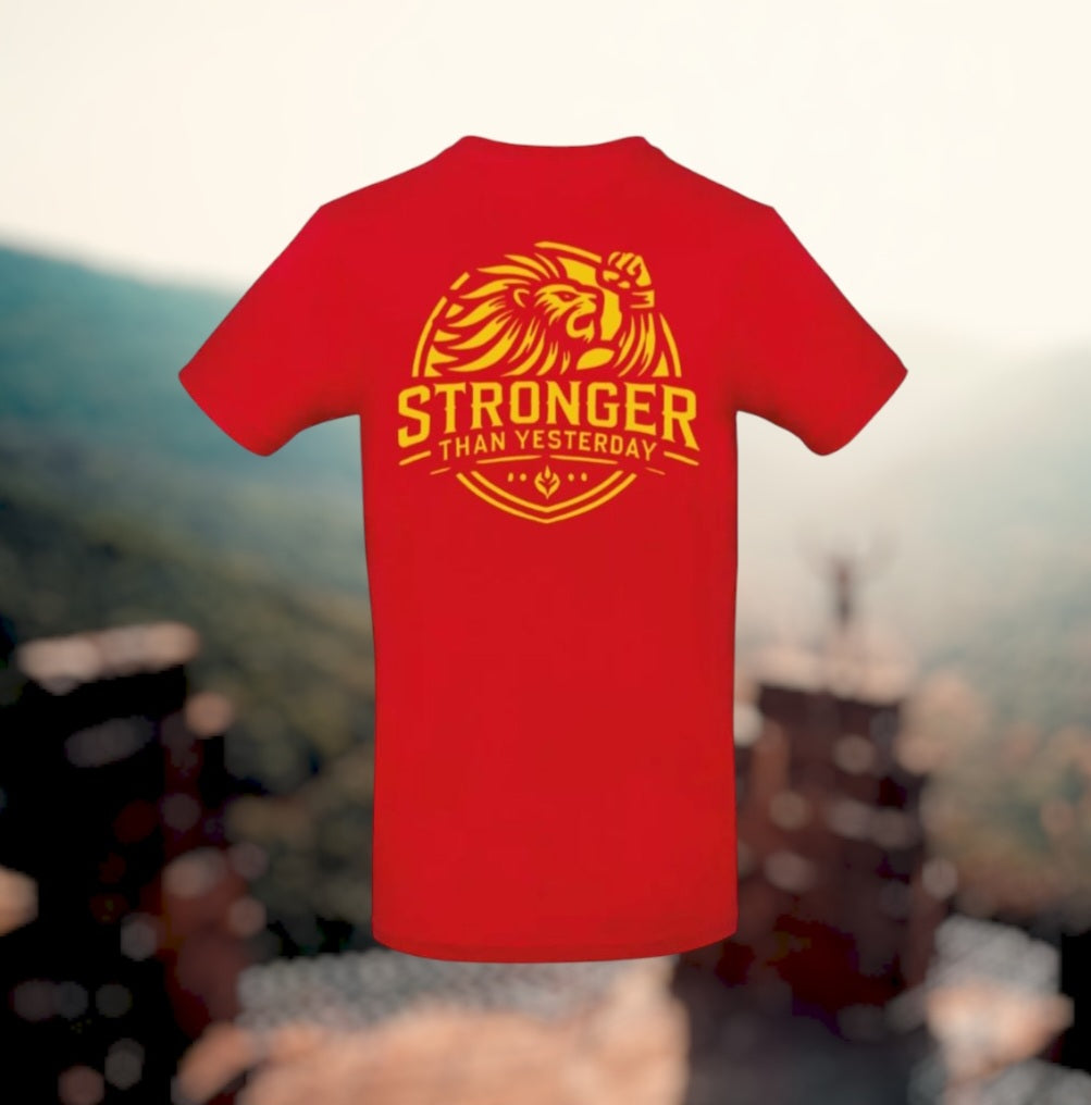 Stronger Than Yesterday T-Shirt - Power Edition  (Gouden logo's)