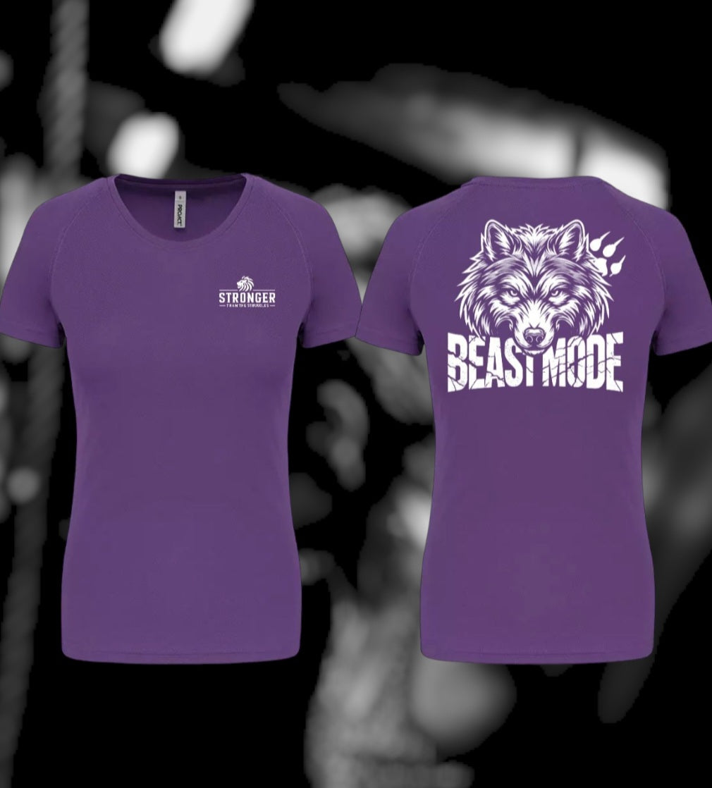 Beast Mode Dames Sport T-Shirt - Wolf Edition