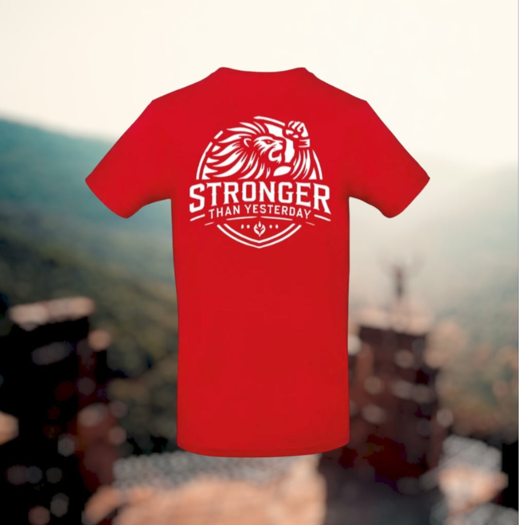Stronger Than Yesterday Heren T-Shirt - Classic Edition (Witte  logo's)