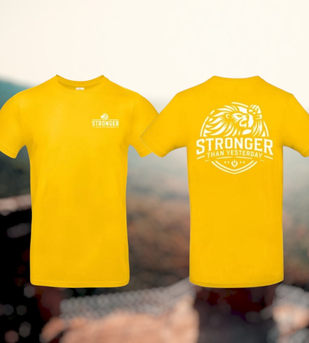 Stronger Than Yesterday Heren T-Shirt - Classic Edition (Witte  logo's)