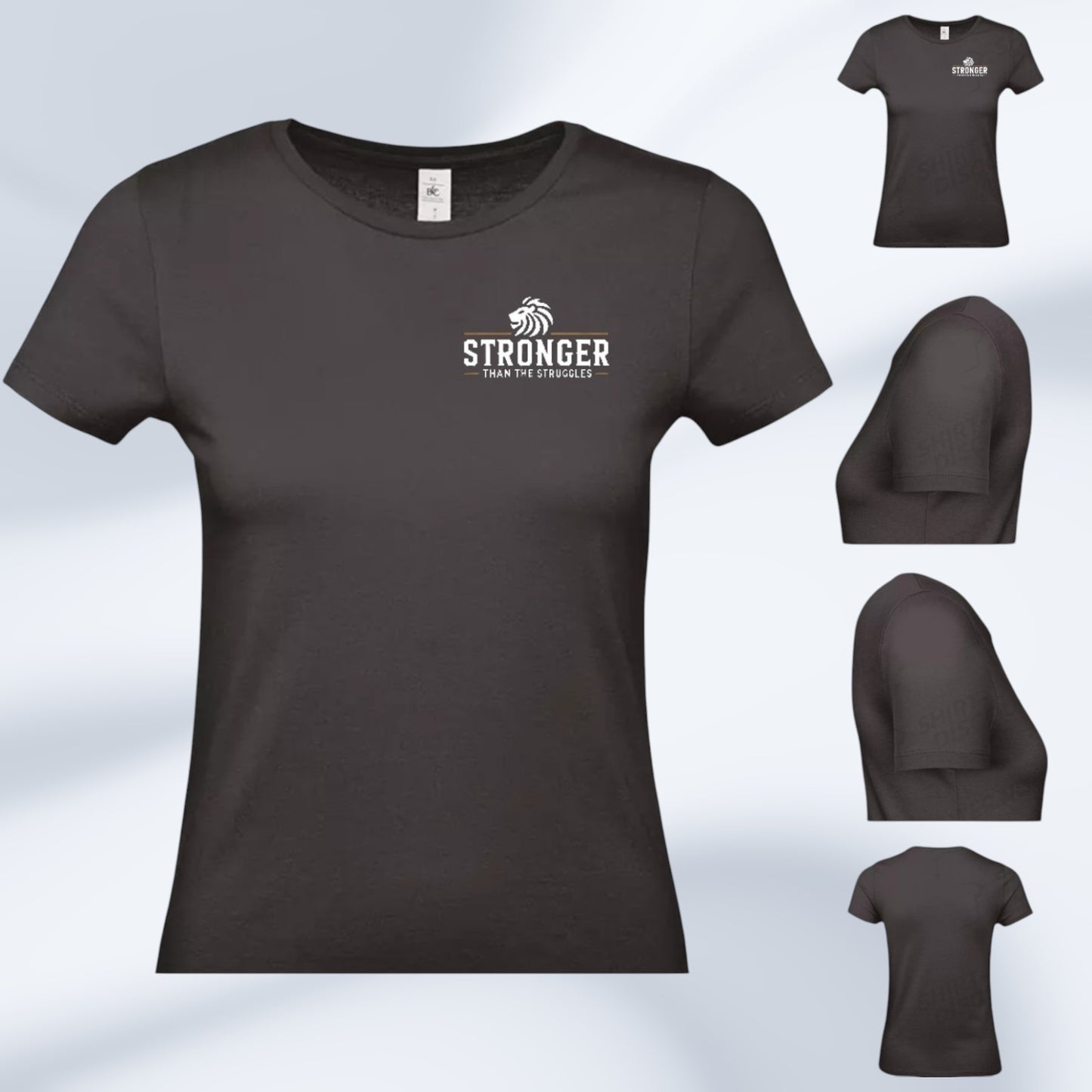 Stronger Than The Struggles Dames T-Shirt - Original Edition (Zwart/Bronze & Wit/Bronze Logo)