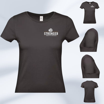 Stronger Than The Struggles Dames T-Shirt - Original Edition (Zwart/Bronze & Wit/Bronze Logo)